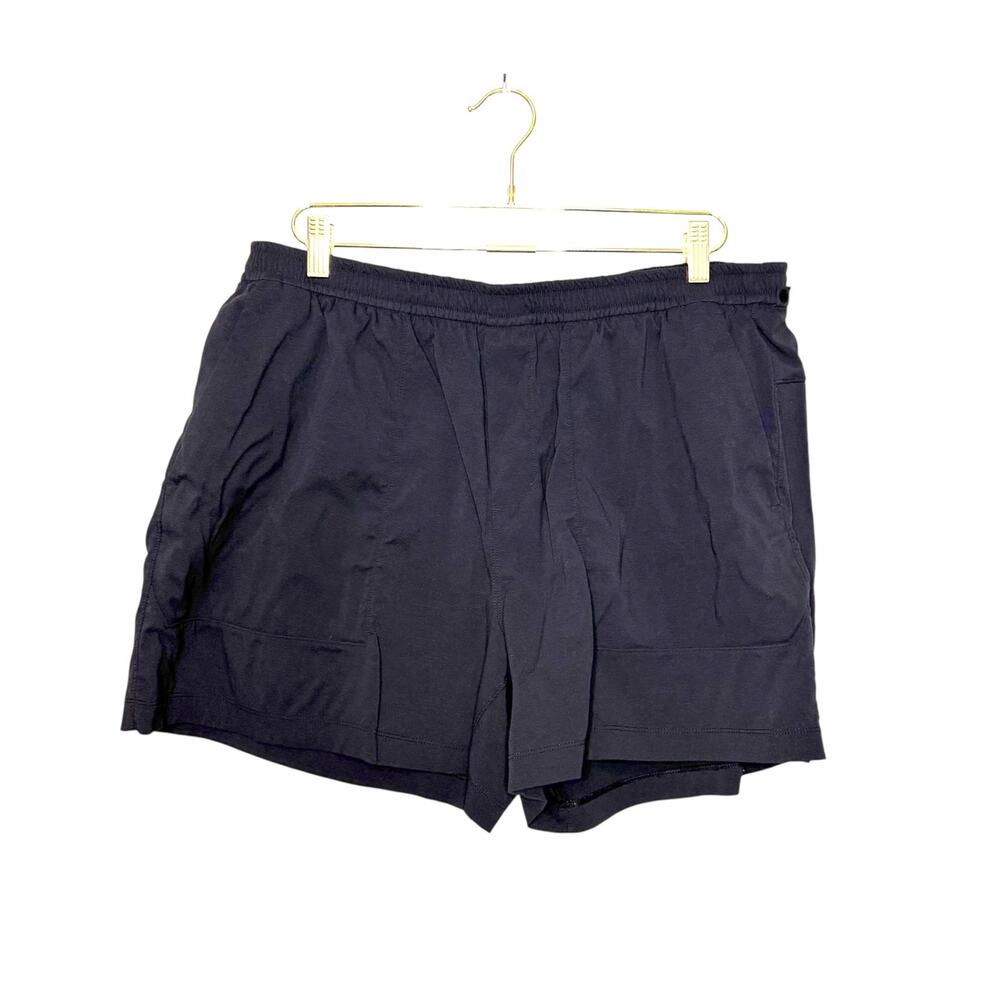 Lululemon Bowline‎ 5" Short Men XXL Black Sweat Wicking Pockets Stretch Gym